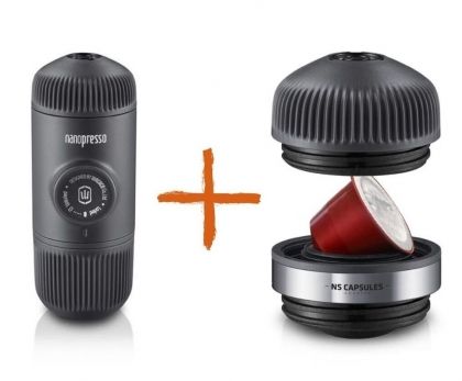 Комплект преносима кафемашина Wacaco Nanopresso и адаптор Nespresso