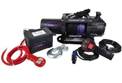 Бърза лебедка със синтетично въже DOMINATOR D8500SR (3860 кг) 12V/24V