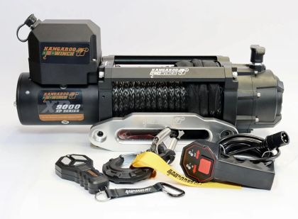 Бърза лебедка KangarooWinch XP 9000 синтетично въже