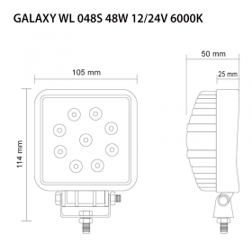 LED фар Galaxy 48W