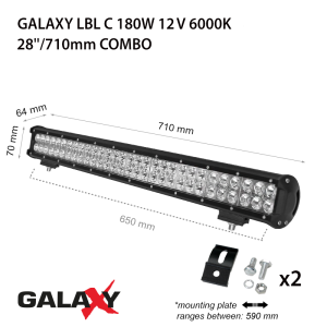 Led бар Galaxy LBL C от 12 W до 192 W
