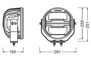LED бар Osram Round MX260-CB 229x261x150 мм