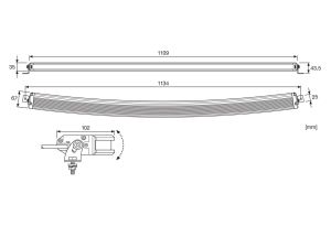 Извит LED бар Osram Curved Lightbar VX1000-CB SR SM 1109x67x35 мм